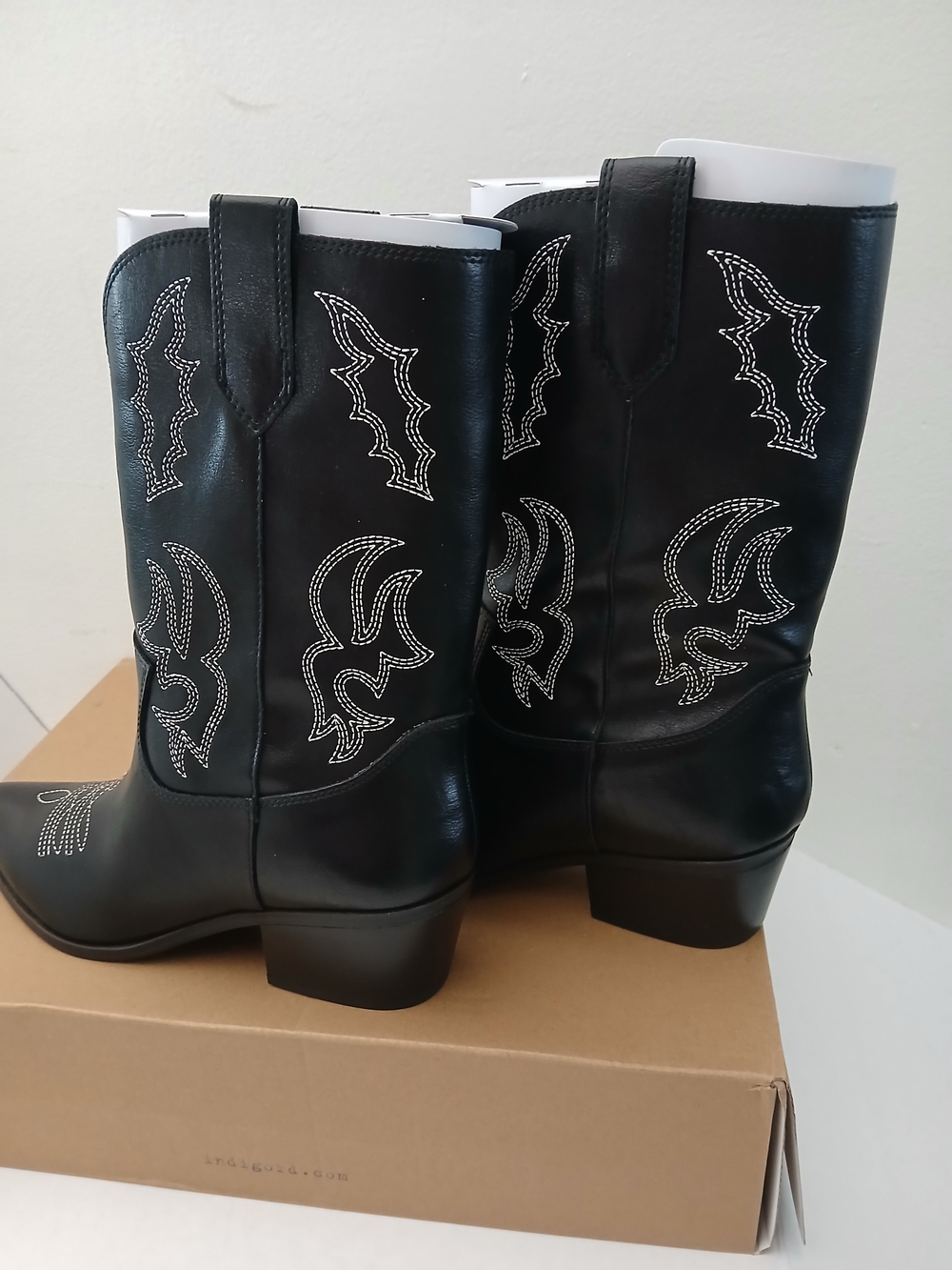 Black Western Embroidered Mid-Calf Women’s Boots Size 11 New $35 - Picture 3 of 8